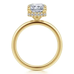 New Gabriel & Co. Rainah - 14K White Gold Radiant Cut Diamond Engagement Ring