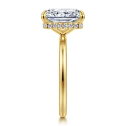 New Gabriel & Co. Rainah - 14K White Gold Radiant Cut Diamond Engagement Ring