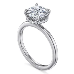 Gabriel & Co. Rainah - 14K White Gold Round Diamond Engagement Ring