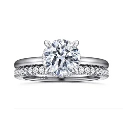Sale Gabriel & Co. Rainah - 14K White Gold Round Diamond Engagement Ring