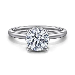 Hot Gabriel & Co. Rainah - 18K White Gold Round Diamond Engagement Ring