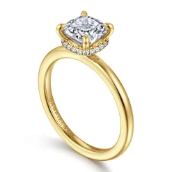 Outlet Gabriel & Co. Rainah - 14K Yellow Gold Cushion Cut Diamond Engagement Ring