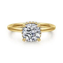 Online Gabriel & Co. Rainah - 14K Yellow Gold Cushion Diamond Engagement Ring