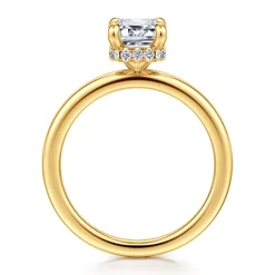 Discount Gabriel & Co. Rainah - 18K Yellow Gold Emerald Cut Diamond Engagement Ring