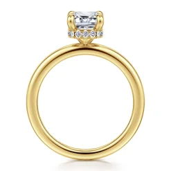 New Gabriel & Co. Rainah - 14K Yellow Gold Emerald Cut Diamond Engagement Ring