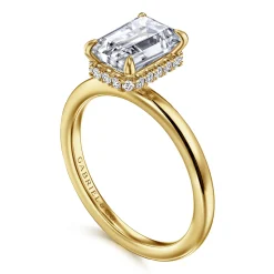 Clearance Gabriel & Co. Rainah - 14K Yellow Gold Emerald Cut Diamond Engagement Ring