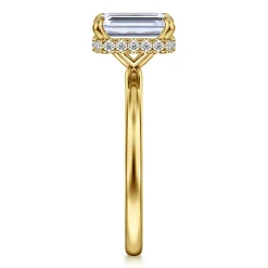 Clearance Gabriel & Co. Rainah - 14K Yellow Gold Emerald Cut Diamond Engagement Ring