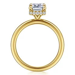 Clearance Gabriel & Co. Rainah - 14K Yellow Gold Emerald Cut Diamond Engagement Ring