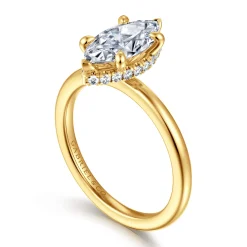 New Gabriel & Co. Rainah - 18K Yellow Gold Marquise Shape Diamond Engagement Ring