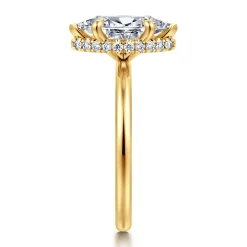New Gabriel & Co. Rainah - 18K Yellow Gold Marquise Shape Diamond Engagement Ring