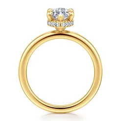 New Gabriel & Co. Rainah - 18K Yellow Gold Marquise Shape Diamond Engagement Ring