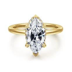 Sale Gabriel & Co. Rainah - 14K Yellow Gold Marquise Shape Diamond Engagement Ring