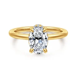 Gabriel & Co. Rainah - 18K Yellow Gold Oval Diamond Engagement Ring