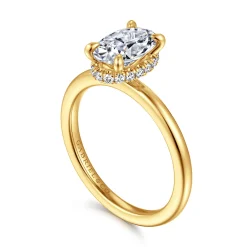 Gabriel & Co. Rainah - 18K Yellow Gold Oval Diamond Engagement Ring