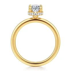 Gabriel & Co. Rainah - 18K Yellow Gold Oval Diamond Engagement Ring