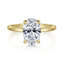 Hot Gabriel & Co. Rainah - 14K Yellow Gold Oval Solitaire Diamond Engagement Ring