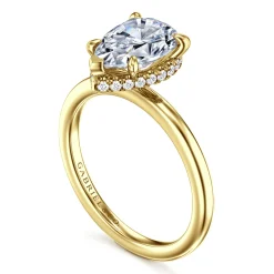 Clearance Gabriel & Co. Rainah - 14K Yellow Gold Pear Shape Diamond Engagement Ring