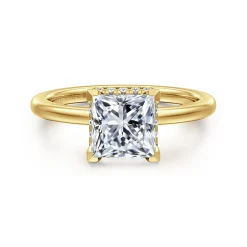 Hot Gabriel & Co. Rainah - 14K Yellow Gold Princess Diamond Engagement Ring