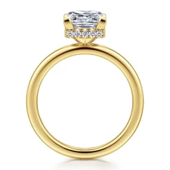 Hot Gabriel & Co. Rainah - 14K Yellow Gold Princess Diamond Engagement Ring