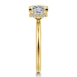 Hot Gabriel & Co. Rainah - 14K Yellow Gold Princess Diamond Engagement Ring
