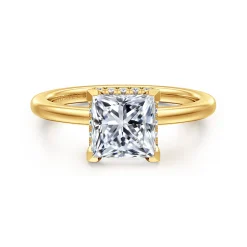 Hot Gabriel & Co. Rainah - 18K Yellow Gold Princess Diamond Engagement Ring