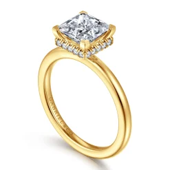 Hot Gabriel & Co. Rainah - 18K Yellow Gold Princess Diamond Engagement Ring