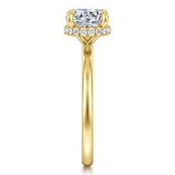 Best Gabriel & Co. Rainah - 14K Yellow Gold Round Diamond Engagement Ring