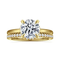 Hot Gabriel & Co. Rainah - 14K Yellow Gold Round Diamond Engagement Ring