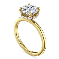 Hot Gabriel & Co. Rainah - 14K Yellow Gold Round Diamond Engagement Ring