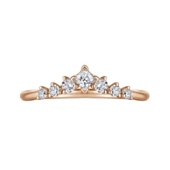 Outlet Gabriel & Co. Raine - Curved 14K Rose Gold Princess Cut and Round Diamond Anniversary Band - 0.3 ct