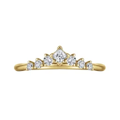 Discount Gabriel & Co. Raine - Curved 14K Yellow Gold Princess Cut and Round Diamond Anniversary Band - 0.3 ct