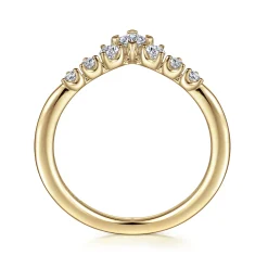 Discount Gabriel & Co. Raine - Curved 14K Yellow Gold Princess Cut and Round Diamond Anniversary Band - 0.3 ct
