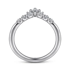 Sale Gabriel & Co. Raine - Curved Platinum Princess Cut and Round Diamond Anniversary Band - 0.3 ct