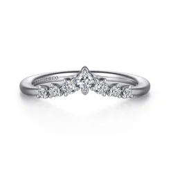 Sale Gabriel & Co. Raine - Curved Platinum Princess Cut and Round Diamond Anniversary Band - 0.3 ct