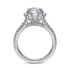 Discount Gabriel & Co. Rainier - 14K White Gold Cushion Halo Round Diamond Engagement Ring