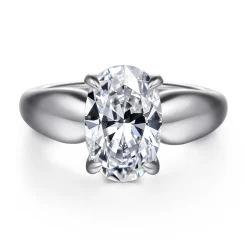 Gabriel & Co. Raven - 14K White Gold Oval Diamond Engagement Ring