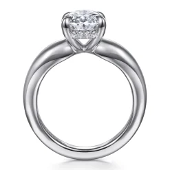 Gabriel & Co. Raven - 14K White Gold Oval Diamond Engagement Ring