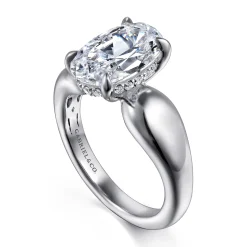 Gabriel & Co. Raven - 14K White Gold Oval Diamond Engagement Ring