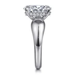 Gabriel & Co. Raven - 14K White Gold Oval Diamond Engagement Ring