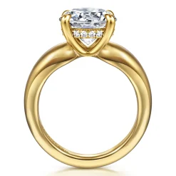 Clearance Gabriel & Co. Raven - 14K Yellow Gold Round Diamond Engagement Ring