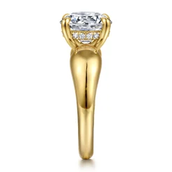 Clearance Gabriel & Co. Raven - 14K Yellow Gold Round Diamond Engagement Ring