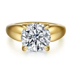 Clearance Gabriel & Co. Raven - 14K Yellow Gold Round Diamond Engagement Ring