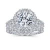 Outlet Gabriel & Co. Rayna - 14K White Gold Round Halo Diamond Engagement Ring