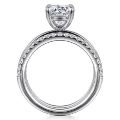 Best Gabriel & Co. Reba - 14K White Gold Round Diamond Engagement Ring