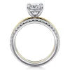 Hot Gabriel & Co. Reba - 14K White-Yellow Gold Cushion Cut Diamond Engagement Ring