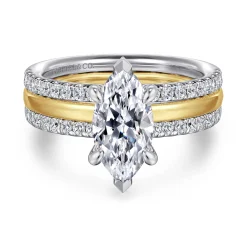 Online Gabriel & Co. Reba - 14K White-Yellow Gold Marquise Shape Diamond Engagement Ring