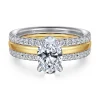 Hot Gabriel & Co. Reba - 14K White-Yellow Gold Oval Diamond Engagement Ring