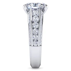 Online Gabriel & Co. Rebecca - Vintage Inspired 14K White Gold Wide Band Oval Diamond Channel Set Engagement Ring