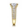 Gabriel & Co. Rebecca - Vintage Inspired 14K Yellow Gold Wide Band Oval Diamond Channel Set Engagement Ring
