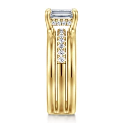 Outlet Gabriel & Co. Reeba - 14K Yellow Gold Emerald Cut Diamond Engagement Ring